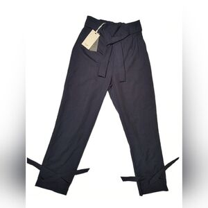 Grace Karin Stylish Black Tie-Waist Pants